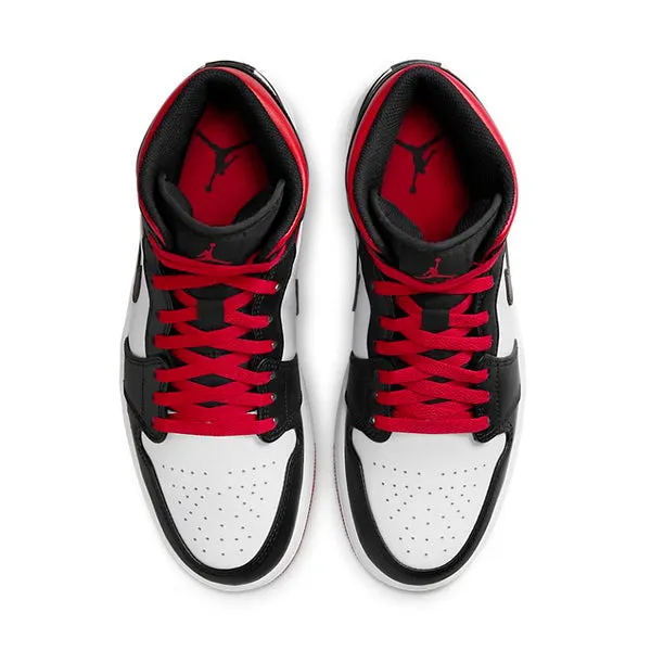 Air Jordan 1 Mid 'Gym Red Black Toe' Sneakers, Black