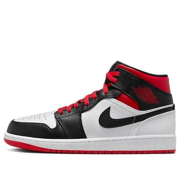Air Jordan 1 Mid 'Gym Red Black Toe' Sneakers, Black