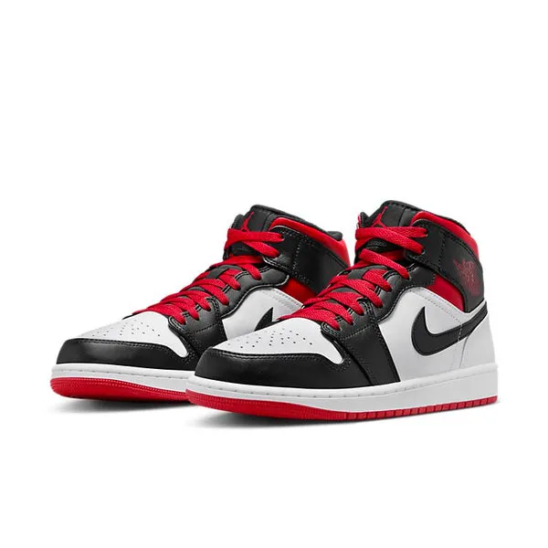 Air Jordan 1 Mid 'Gym Red Black Toe' Sneakers, Black