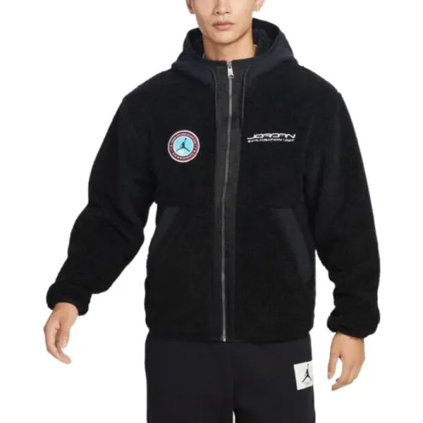 Air Jordan Brand Patch Zipper Hoodie Men's Black