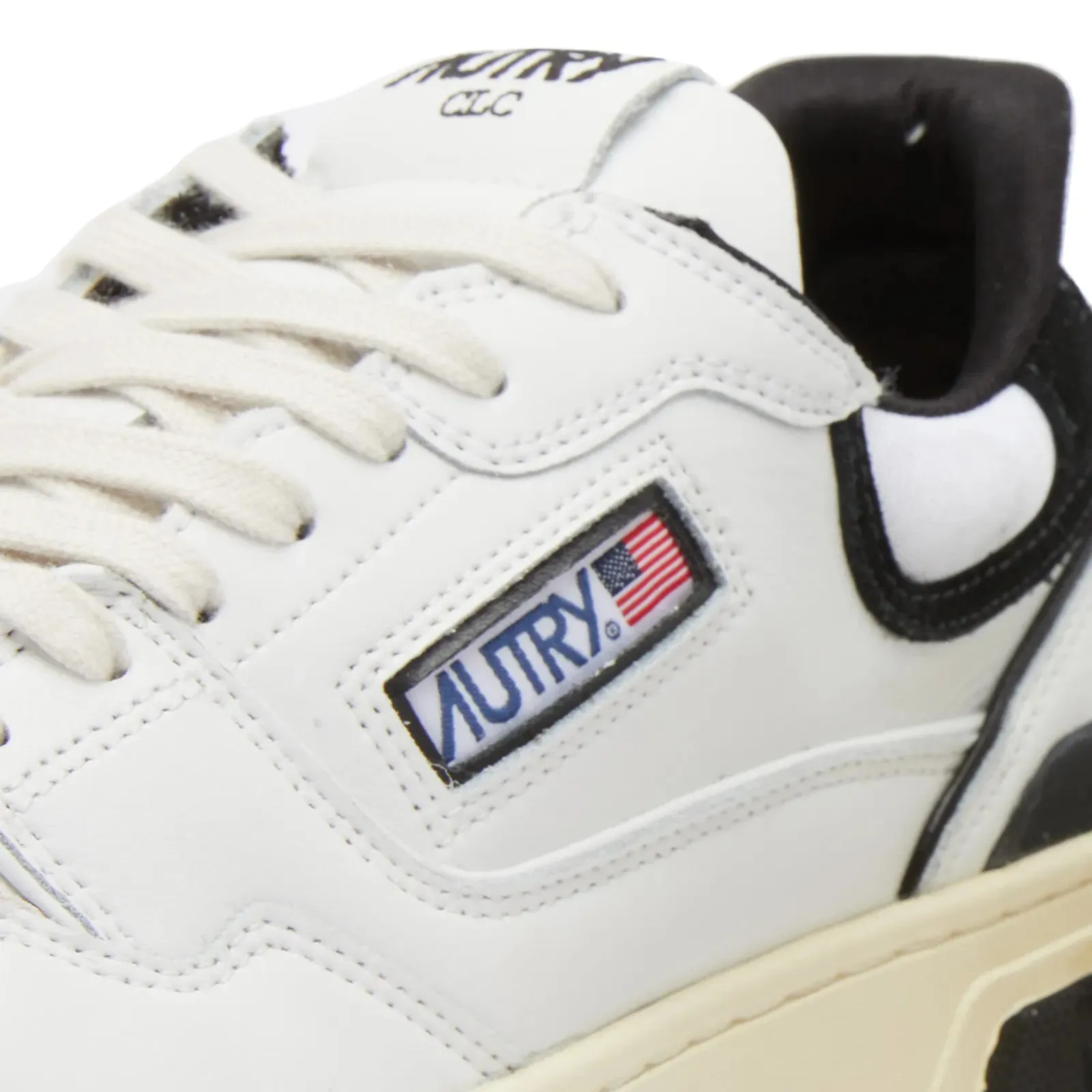 Autry CLC Low Leather Sneaker, white/black/cream