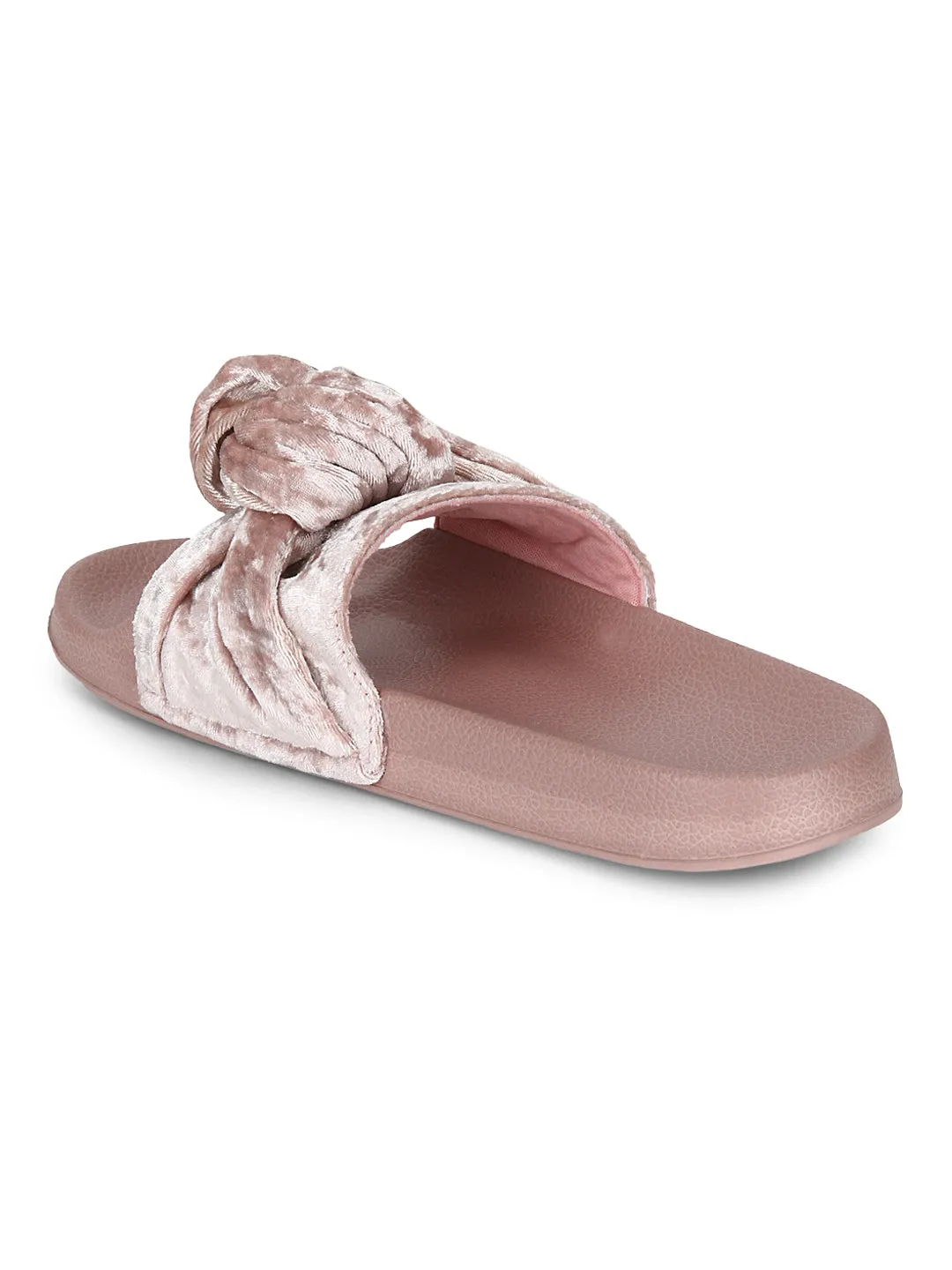Blush Velvet Knot Slip-On Flats