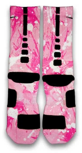 Breast Cancer A Splash of Pink Custom Elite Socks