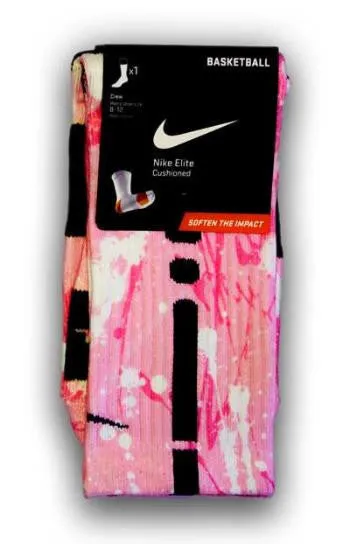 Breast Cancer A Splash of Pink Custom Elite Socks