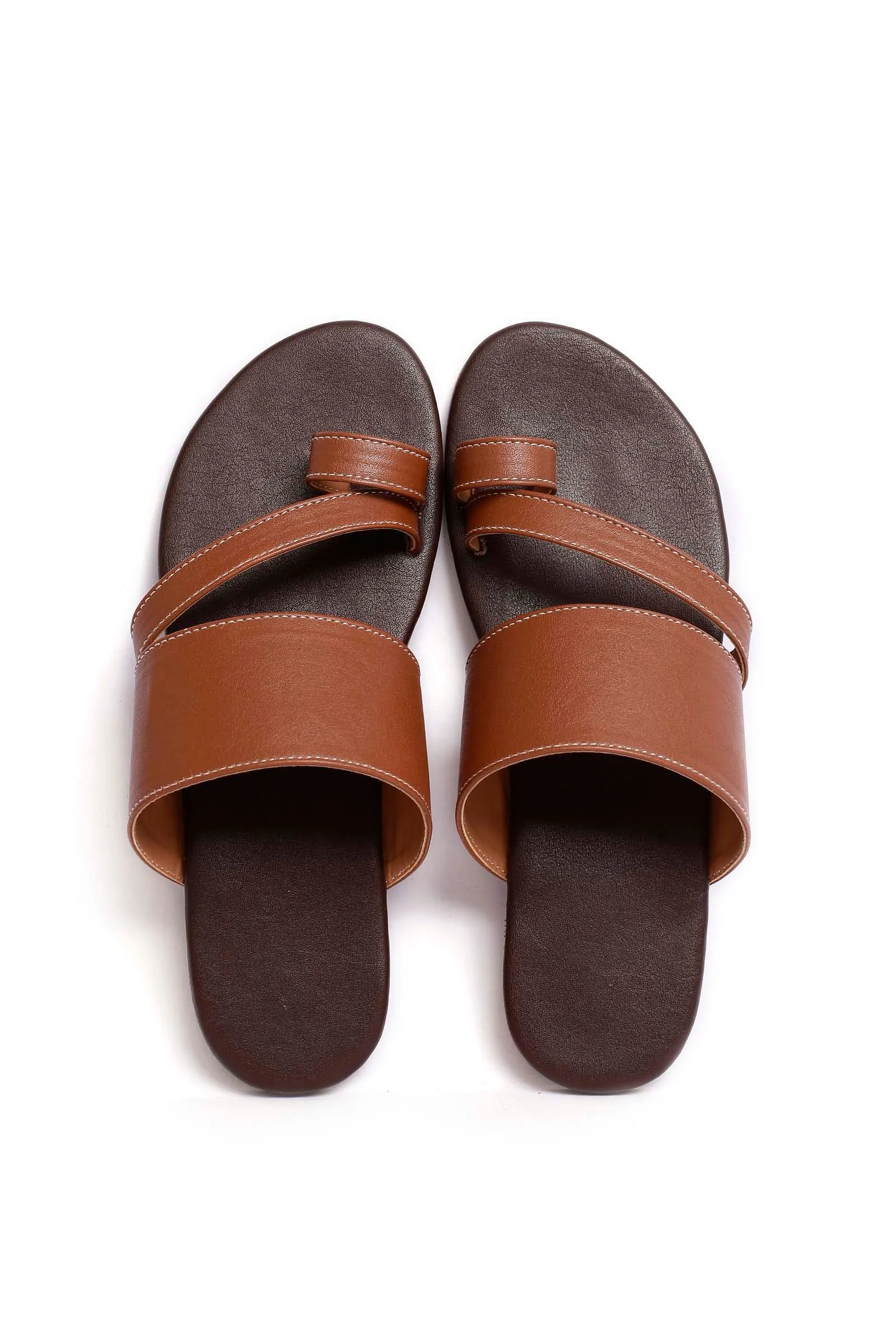 Caramel Brown Cruelty Free Leather Sliders