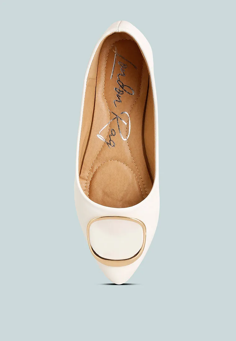 Karder Brooch Detail Ballet Flats
