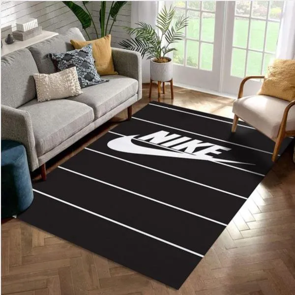 Nike Area Rug black For family Bedroom Rug US Gift Decor
