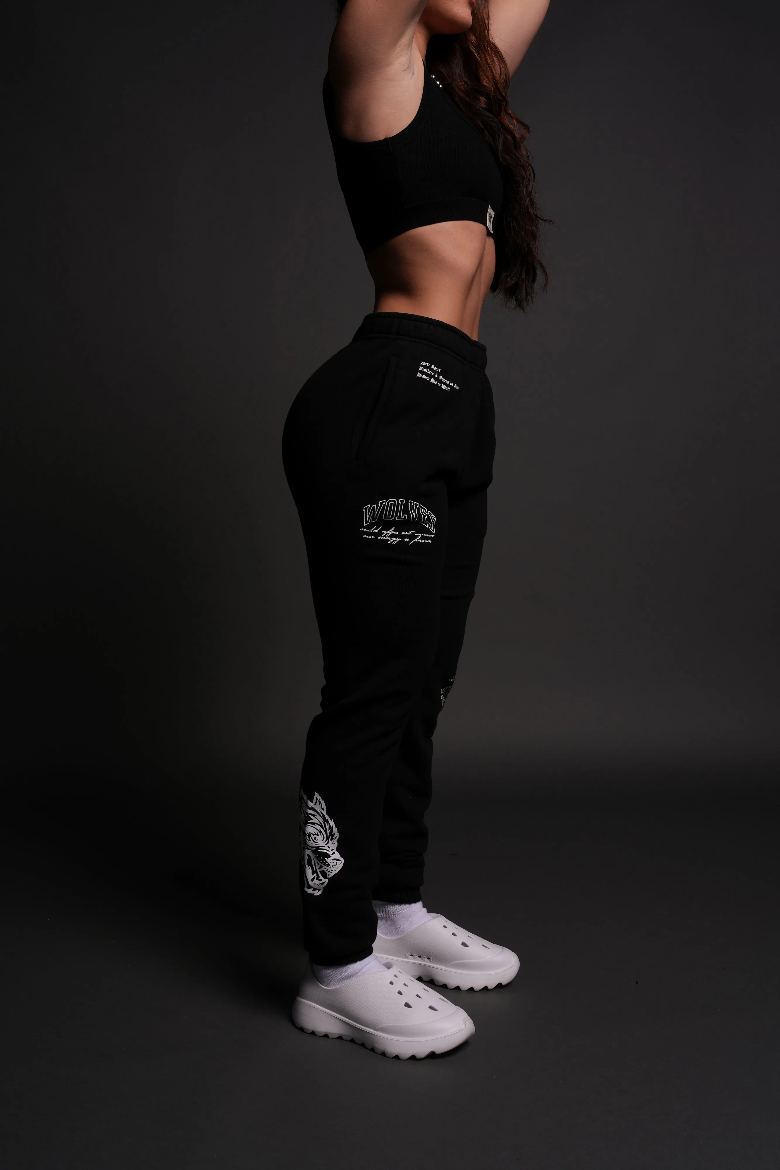 No Match She Post Lounge Sweats in Black