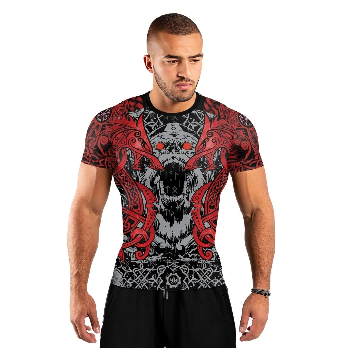 Rage Of Viking Berserker Men's Short Sleeve Rash Guard
