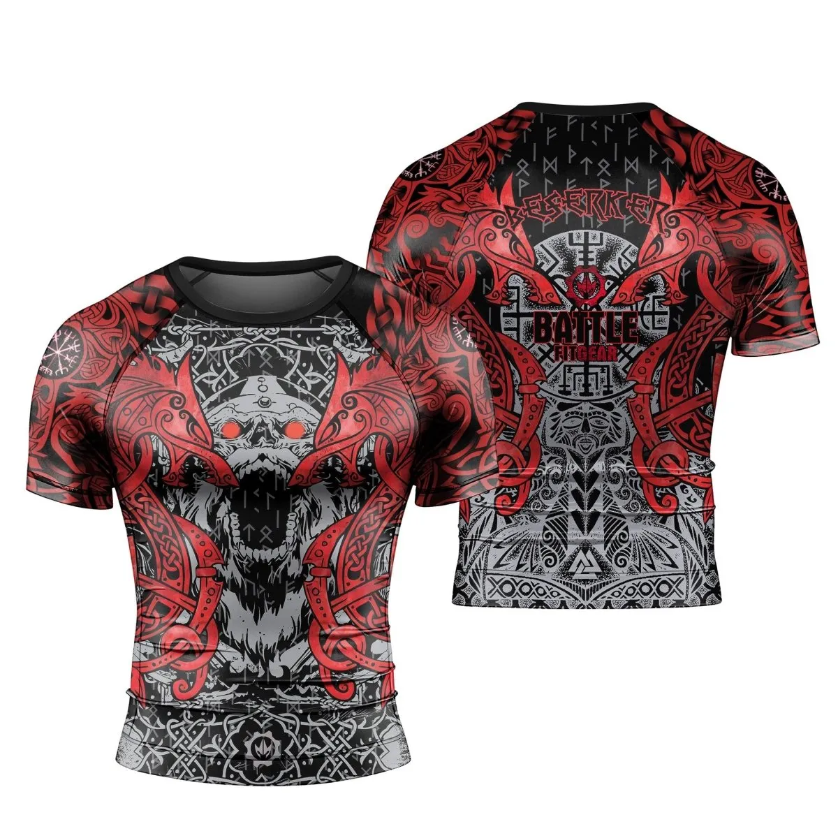 Rage Of Viking Berserker Men's Short Sleeve Rash Guard