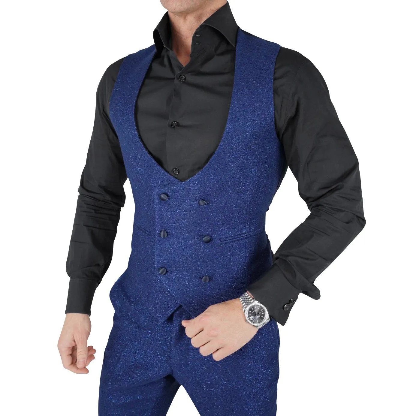 Sapphire Lustro Naked Double Breasted Waistcoat @ The Vault