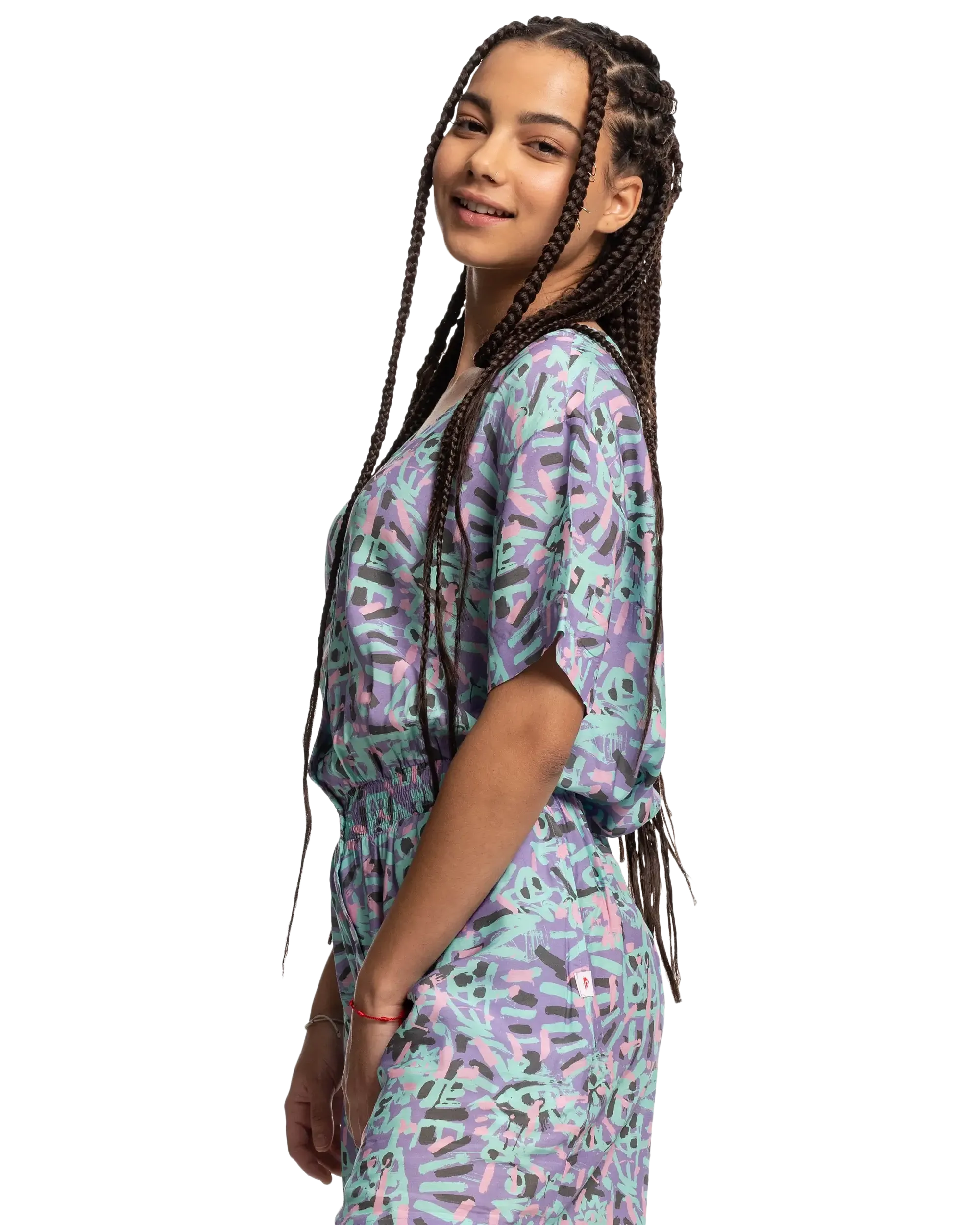 Stranger Things Lenora Woven Playsuit in Lenora War Paint Marlin