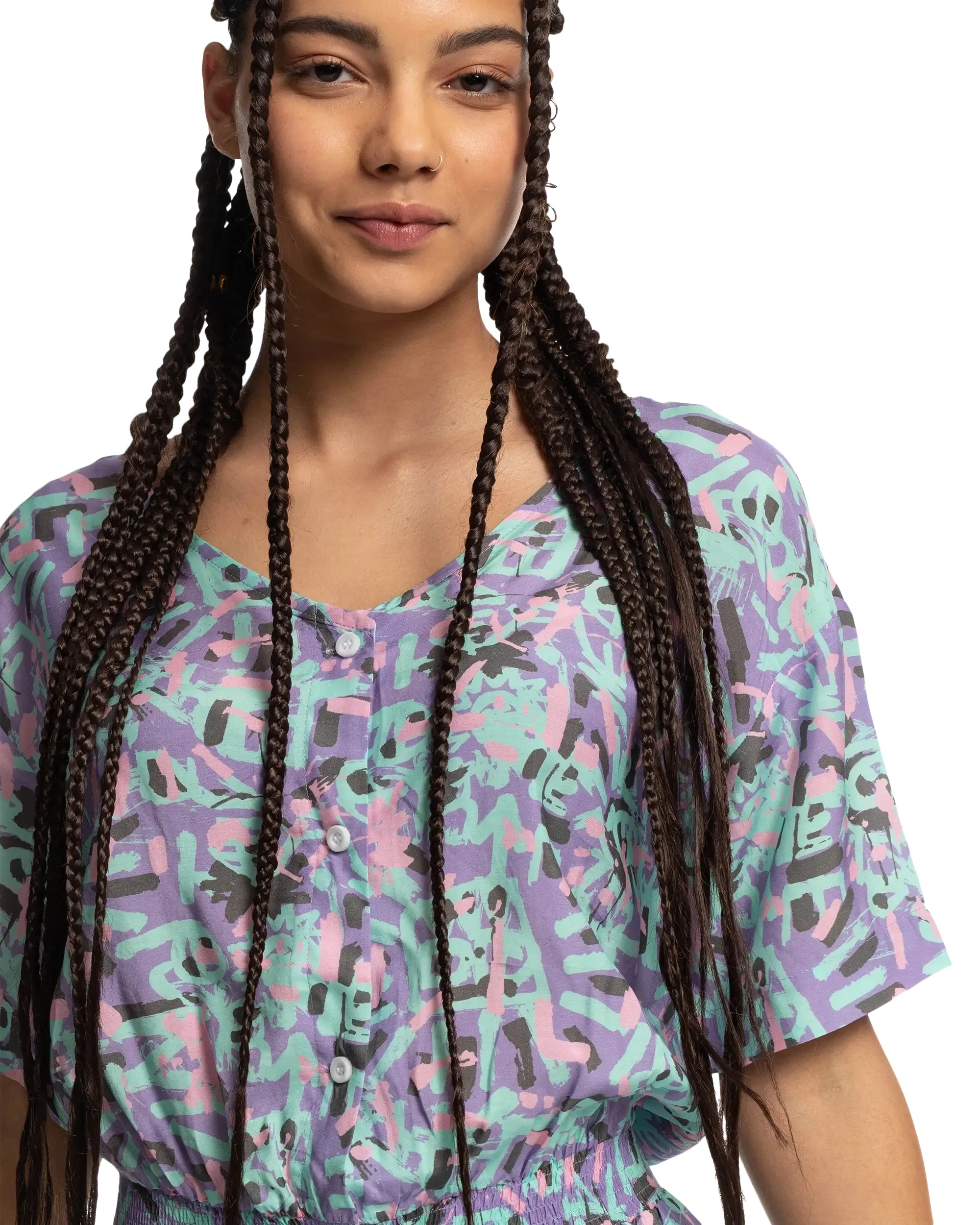 Stranger Things Lenora Woven Playsuit in Lenora War Paint Marlin