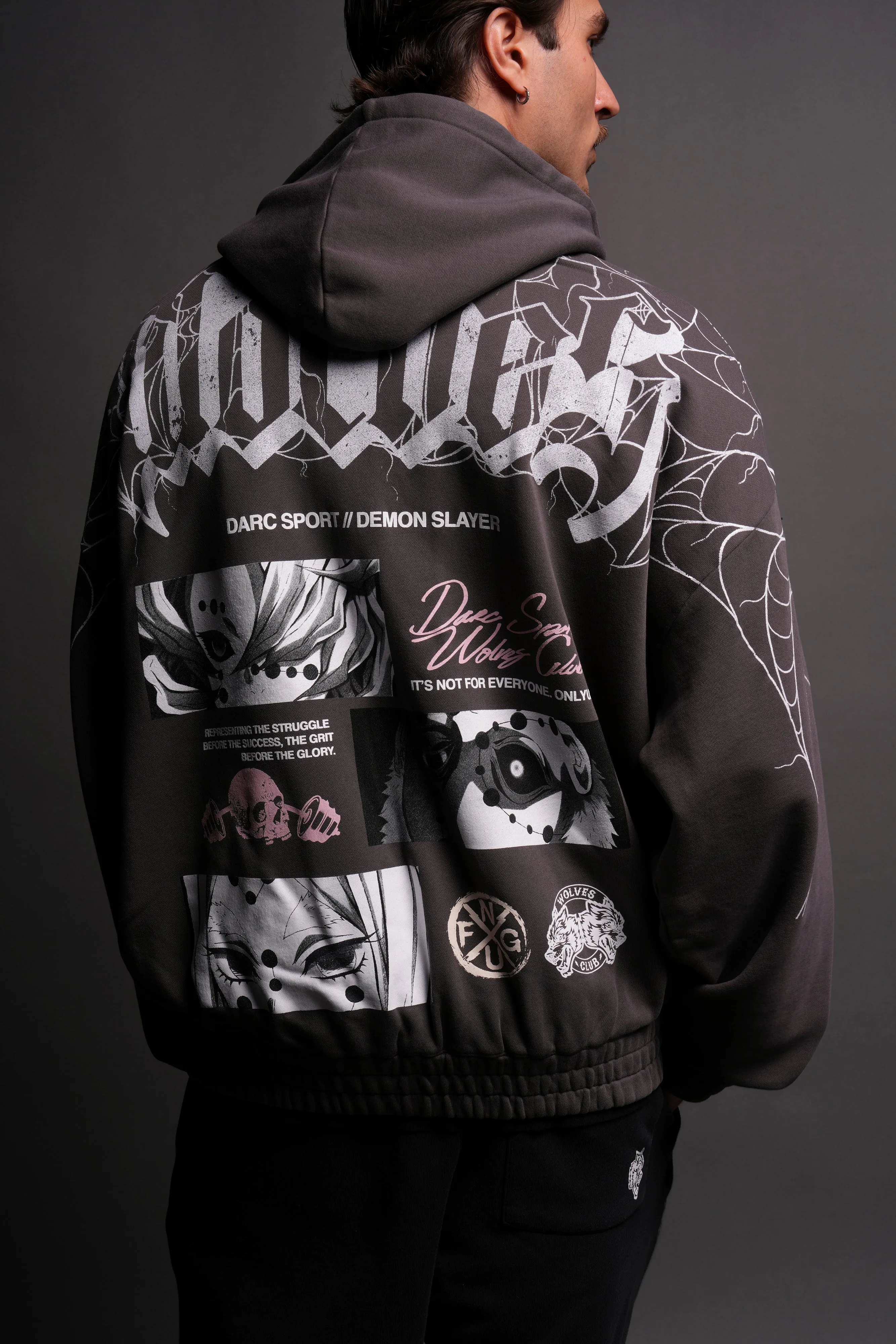 The Spider Family "Chambers" Zip Hoodie in Wolf Gray