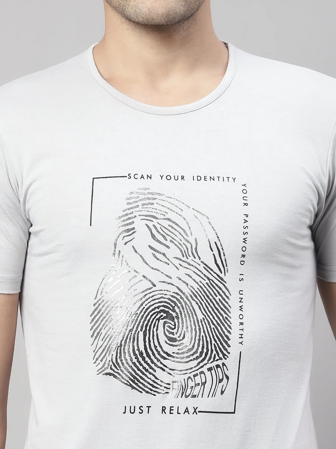 Vimal Jonney Light Grey Cotton Printed Co-ord Set Tracksuit For Men(Zip On 1 Side Pocket)