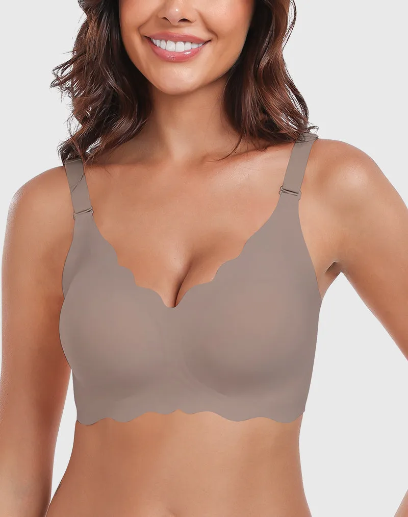 Wavy V-Neck Soft Support Full Coverage Bra