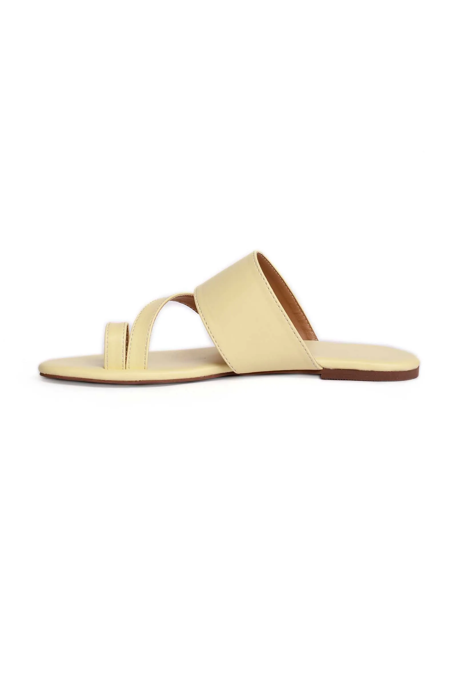 White Cream Cruelty Free Leather Sliders