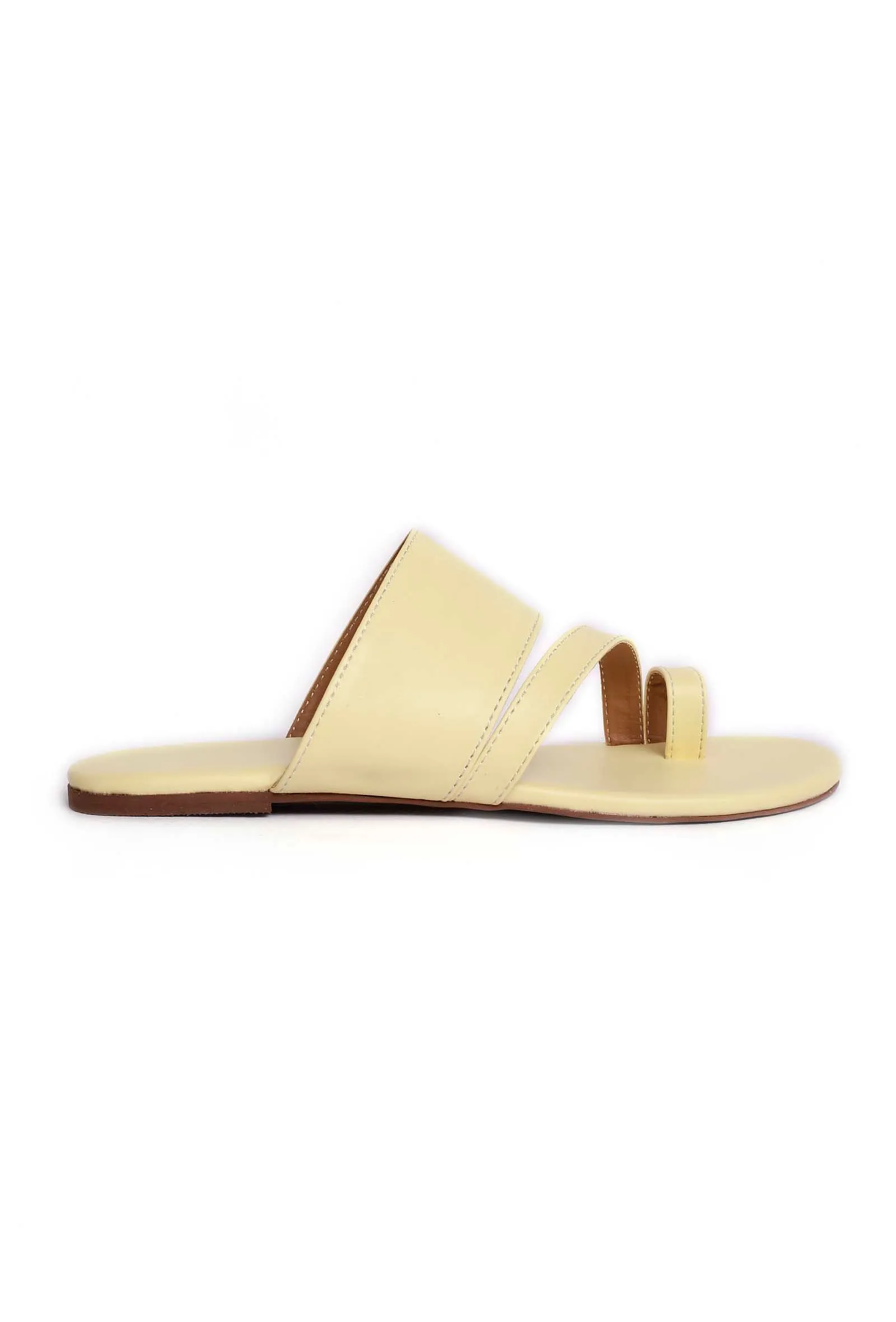 White Cream Cruelty Free Leather Sliders