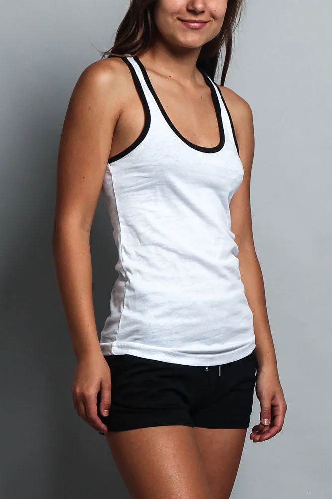Women's Basic Contrast Piping Light Weight Tank Top (2-Pack)