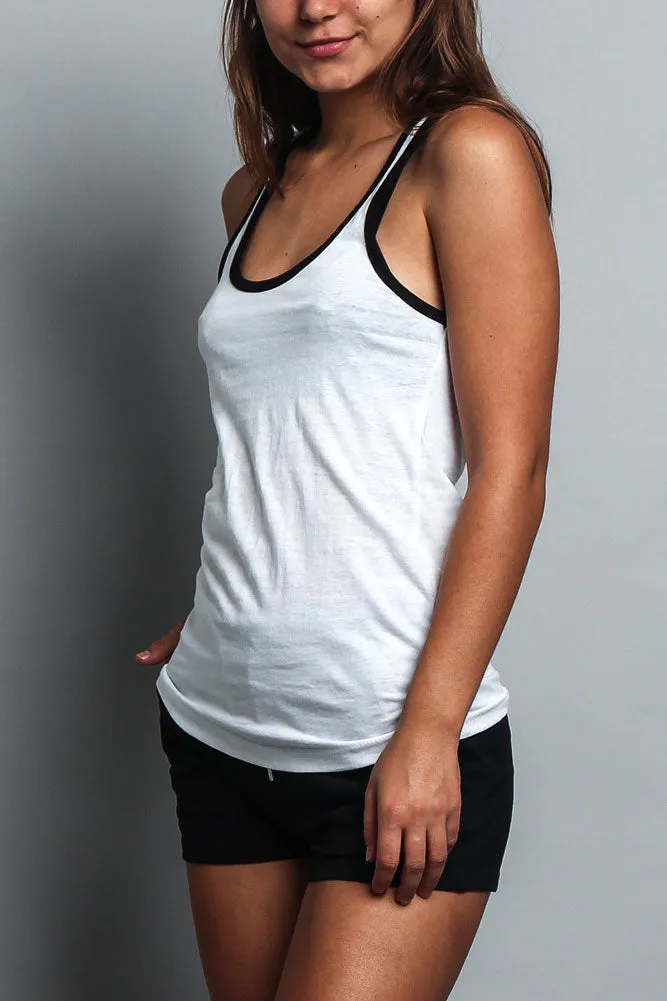 Women's Basic Contrast Piping Light Weight Tank Top (2-Pack)