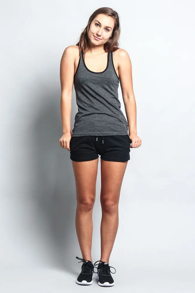 Women's Basic Contrast Piping Light Weight Tank Top (2-Pack)