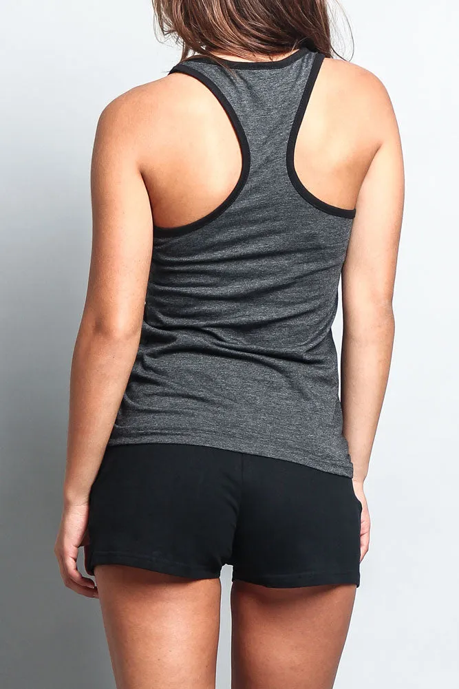 Women's Basic Contrast Piping Light Weight Tank Top (2-Pack)