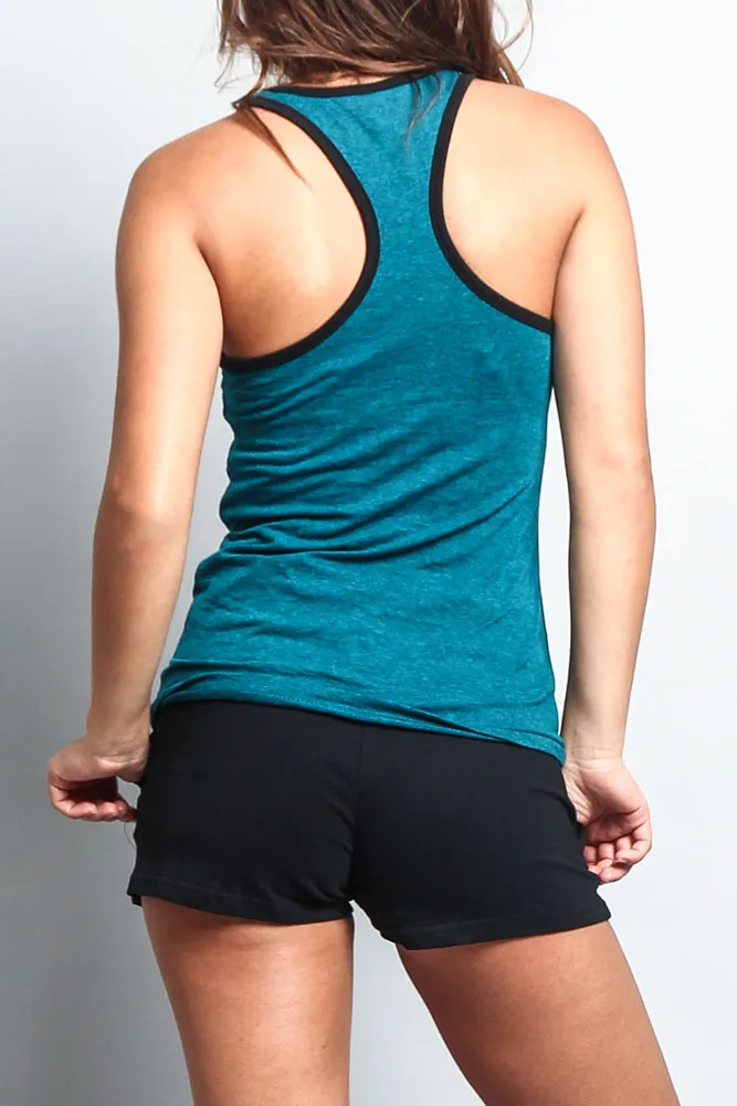 Women's Basic Contrast Piping Light Weight Tank Top (2-Pack)