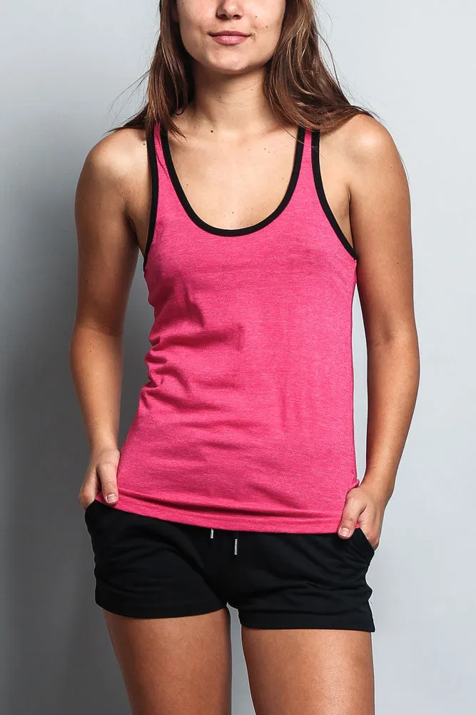Women's Basic Contrast Piping Light Weight Tank Top (2-Pack)