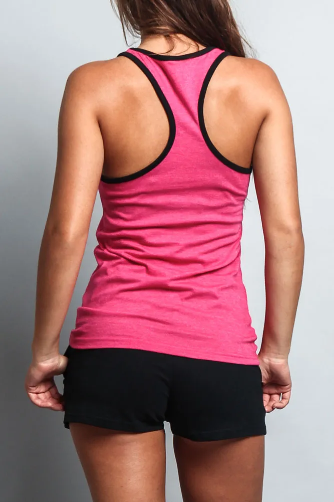 Women's Basic Contrast Piping Light Weight Tank Top (2-Pack)