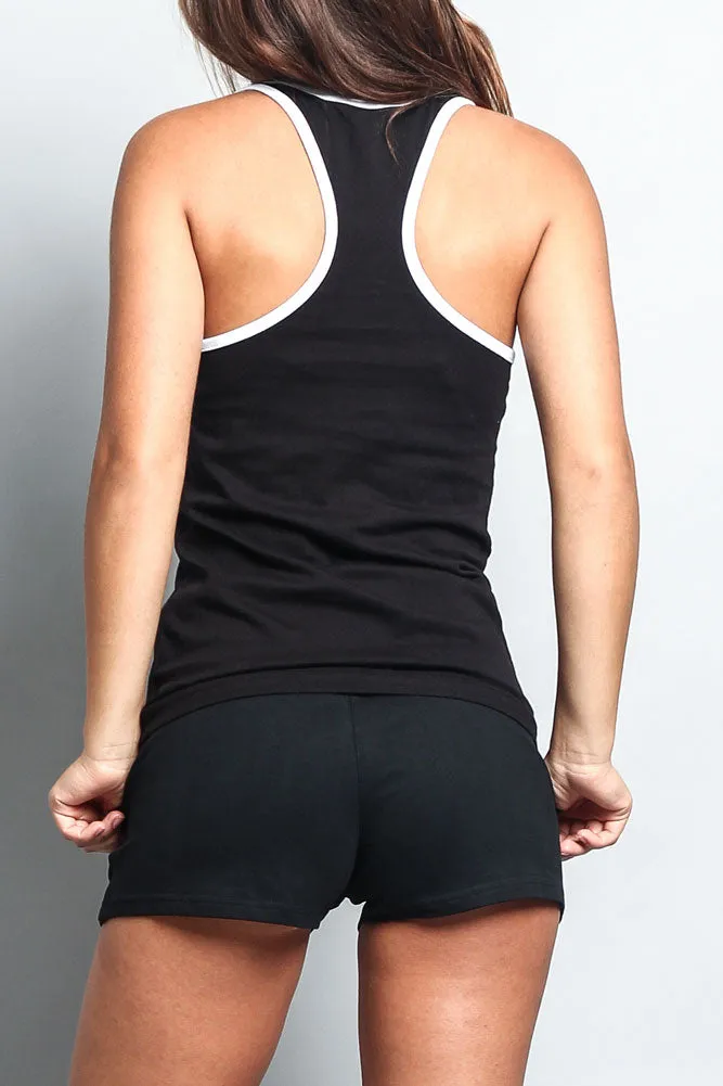 Women's Basic Contrast Piping Light Weight Tank Top (2-Pack)